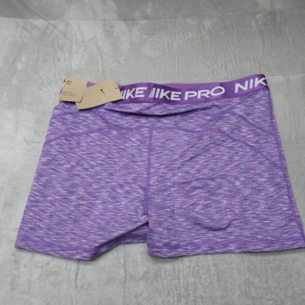 Nike Pro Short Women XXL Purple Space Dye Dri Fit High Rise Tight Fit $74‎ NEW